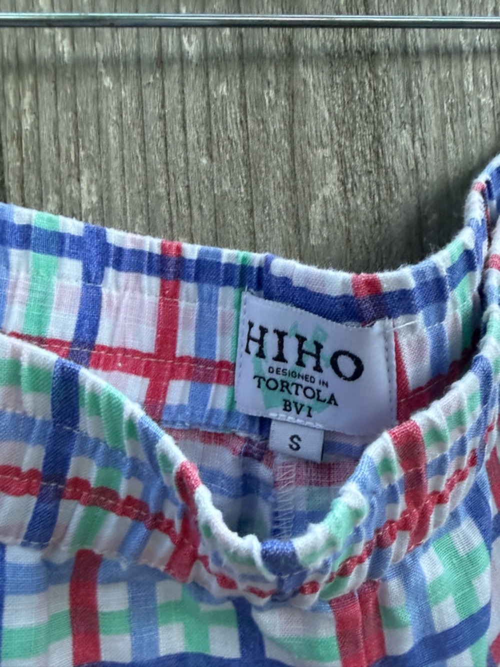 Hiho Tortola Plaid Linen Blend Pull On Shorts Small Colorful Resort - Picture 2 of 3
